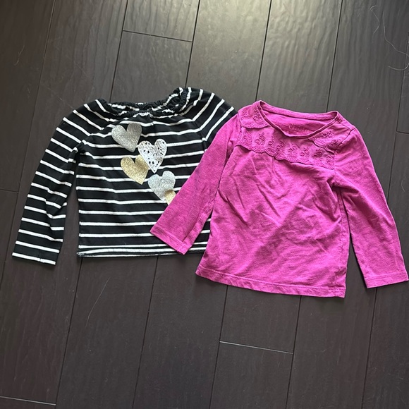 Cherokee Toddler Girl Long Sleeve Lace T-shirts size 2T EUC - Picture 1 of 7